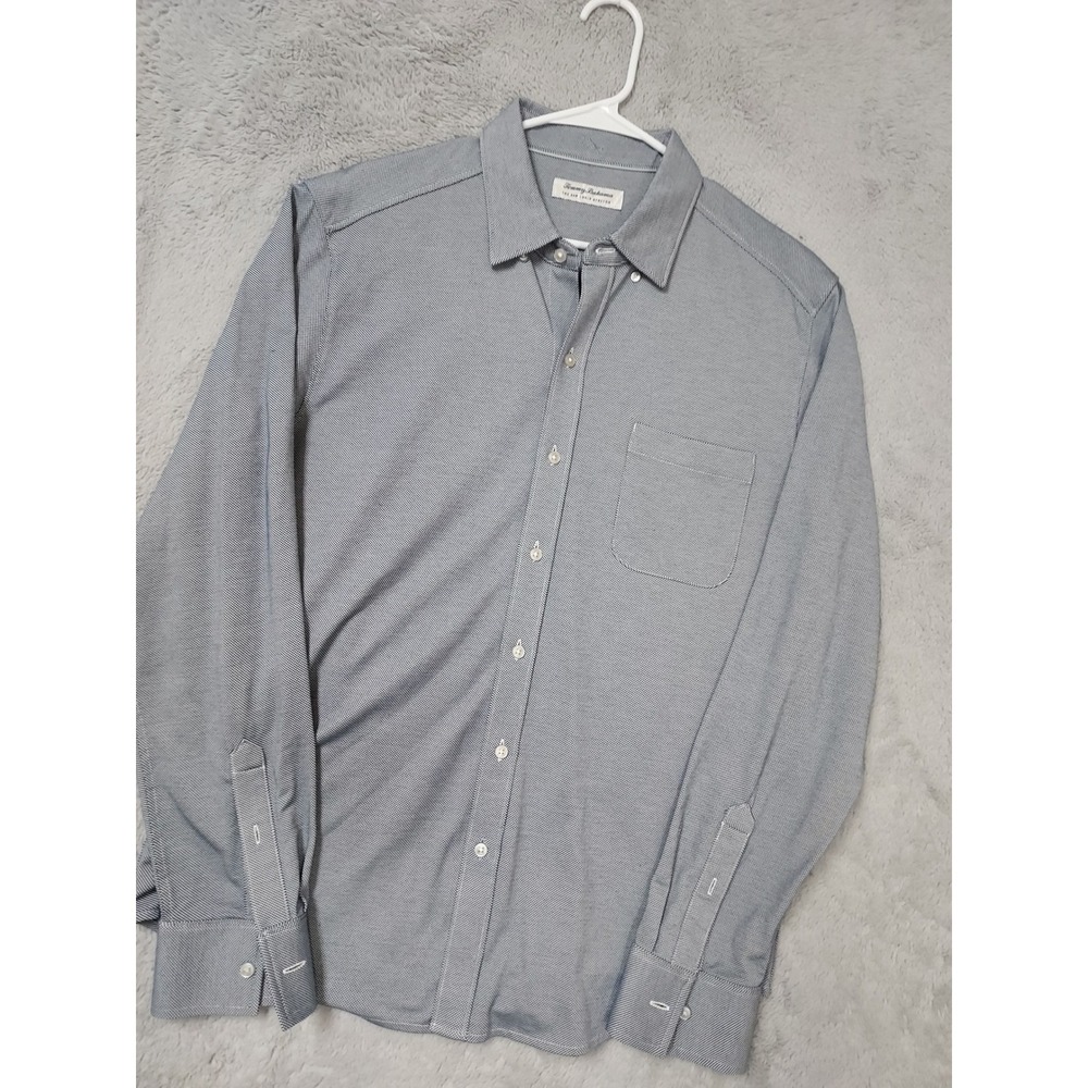 Tommy Bahama Shirt Mens Large The San Lucio Stretch Island Zone Blue Beach L